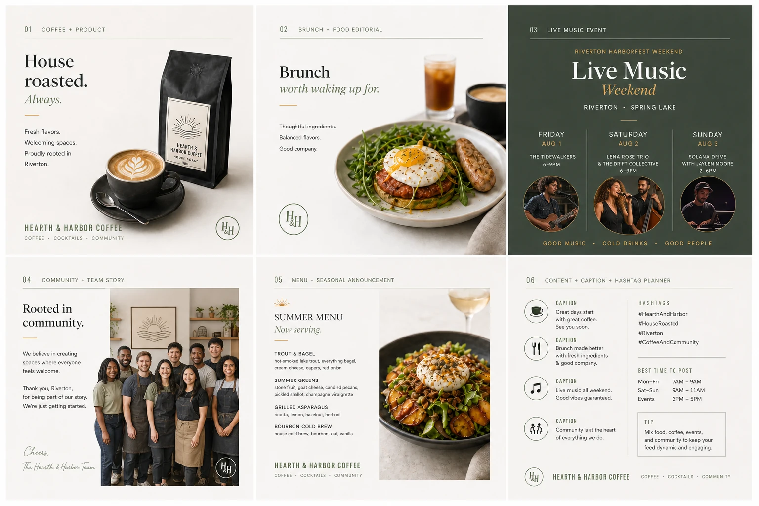 A rights-safe fictional hospitality campaign ecosystem with synthetic people and original branding